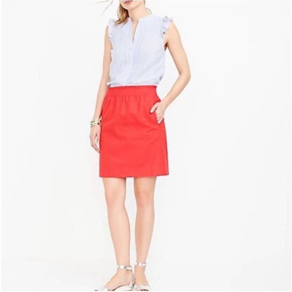 J. Crew Linen Blend Smocked Waist Skirt